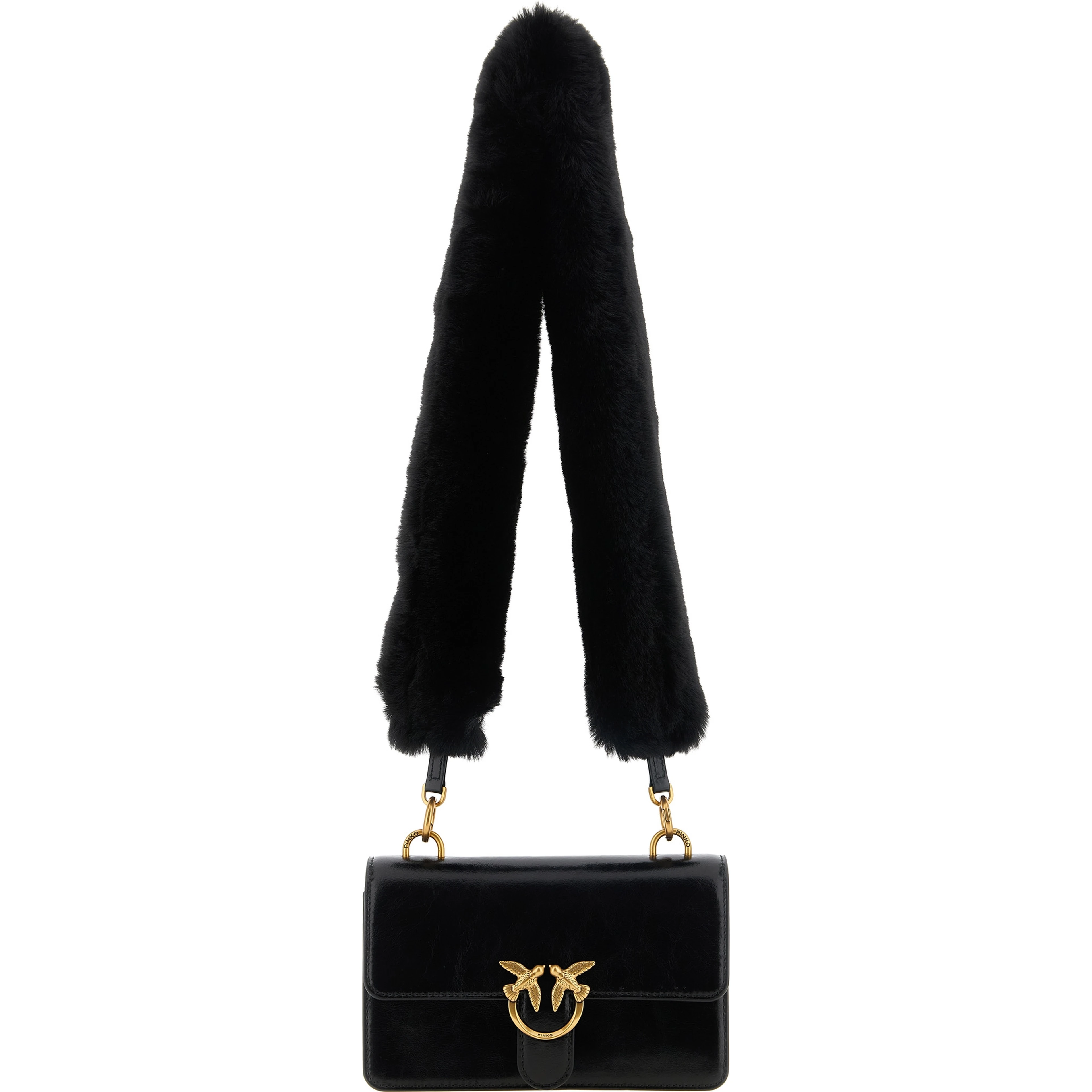 Black Calfskin Shoulder Bag