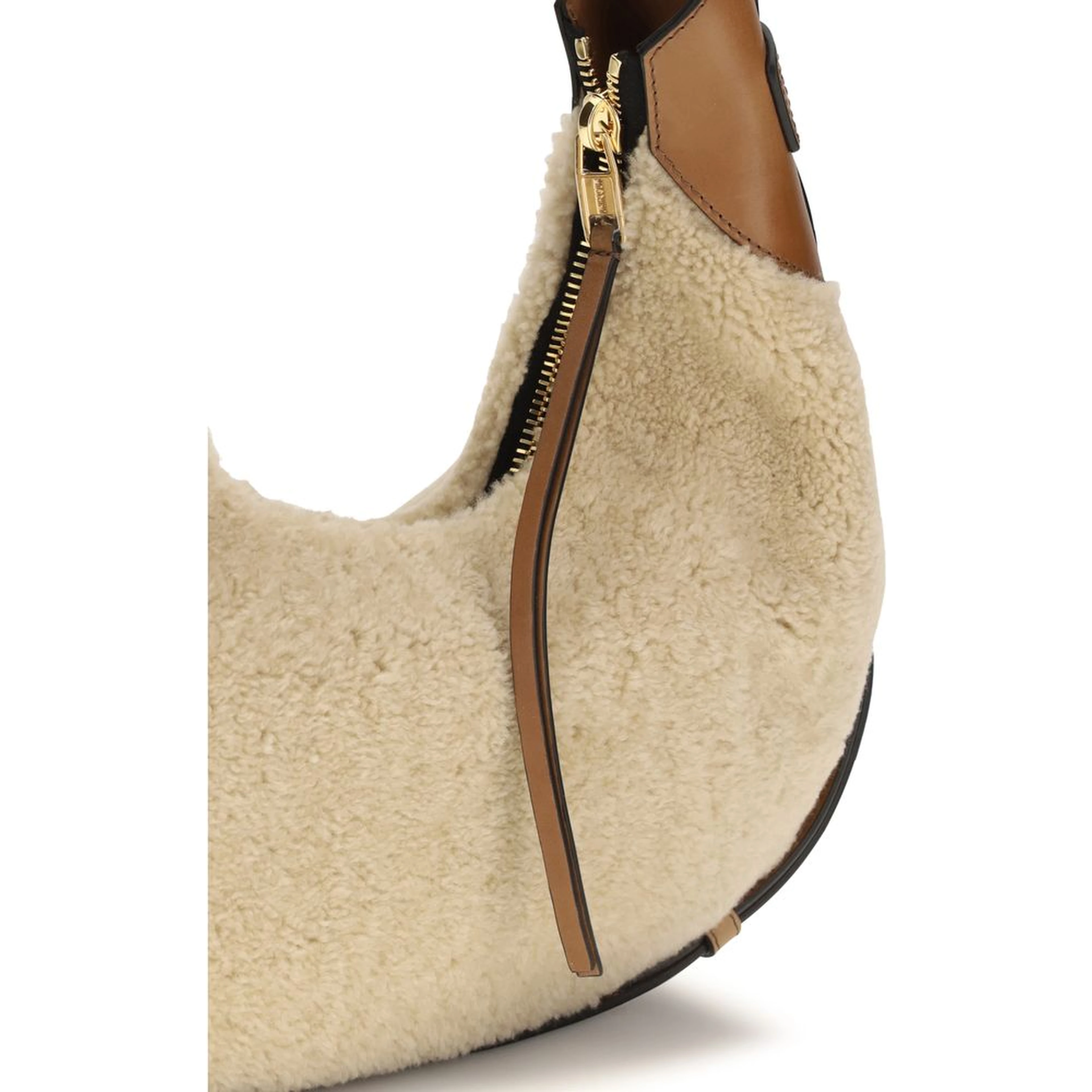 Beige Lambskin Shoulder Bag
