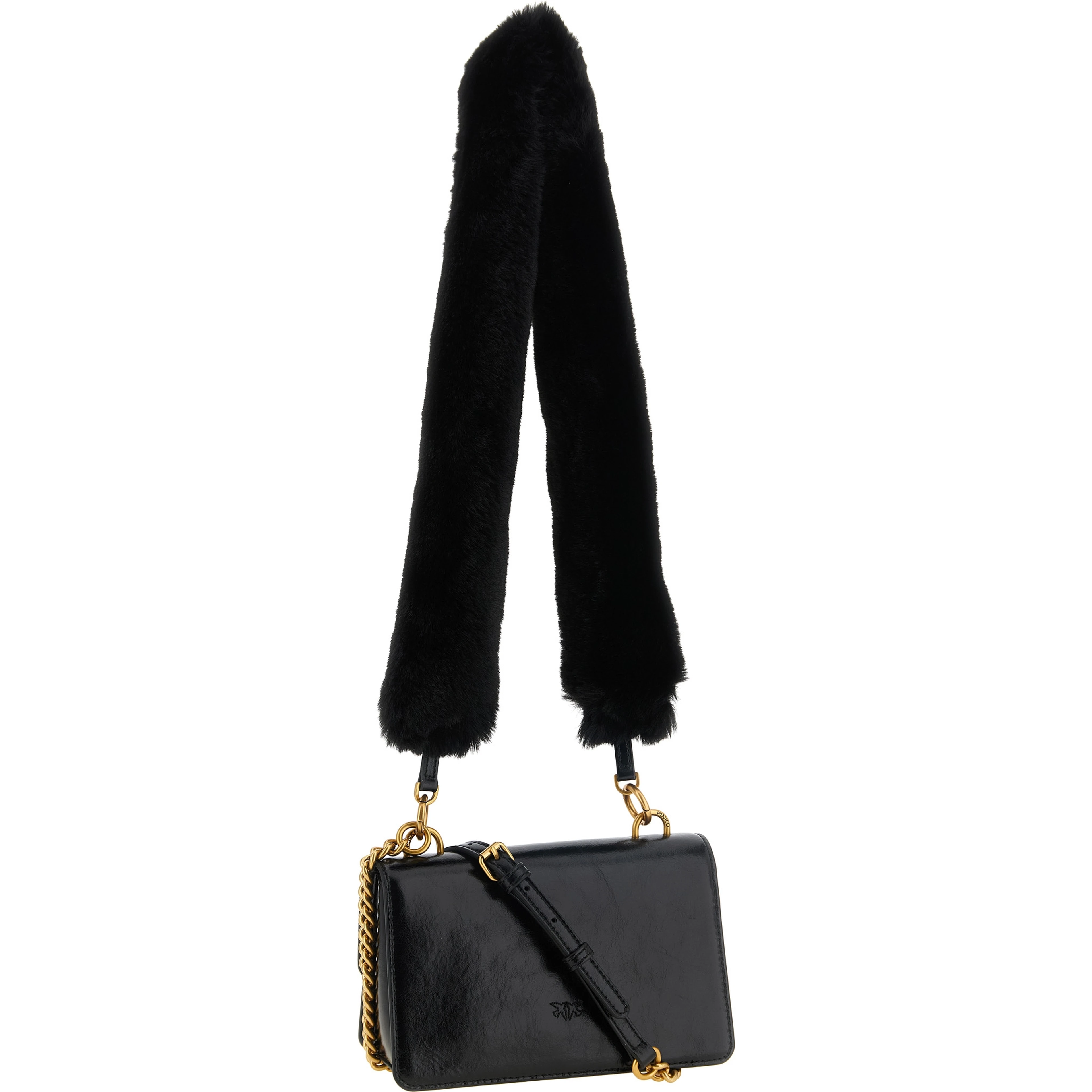 Black Calfskin Shoulder Bag