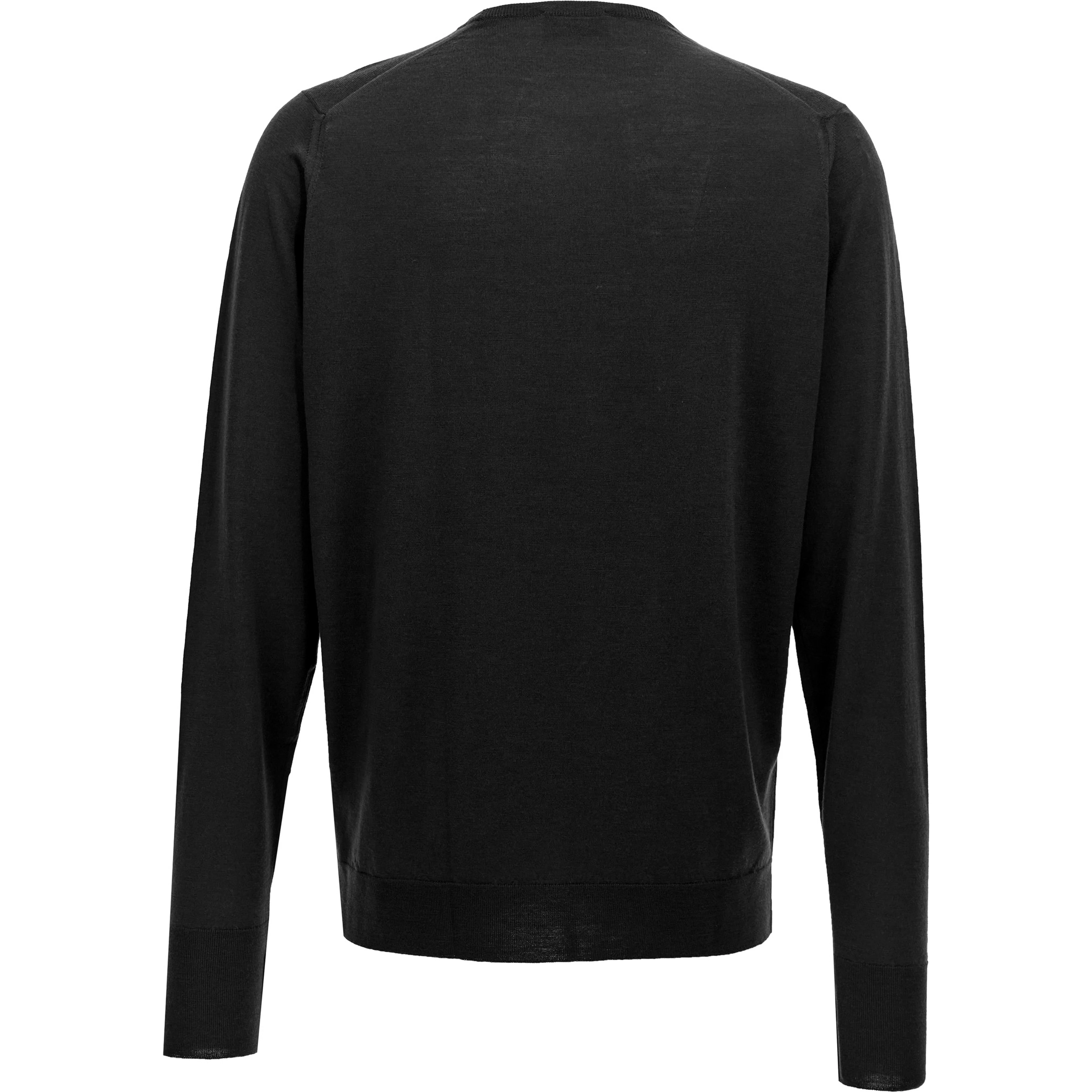 Black Merino Wool Cardigan