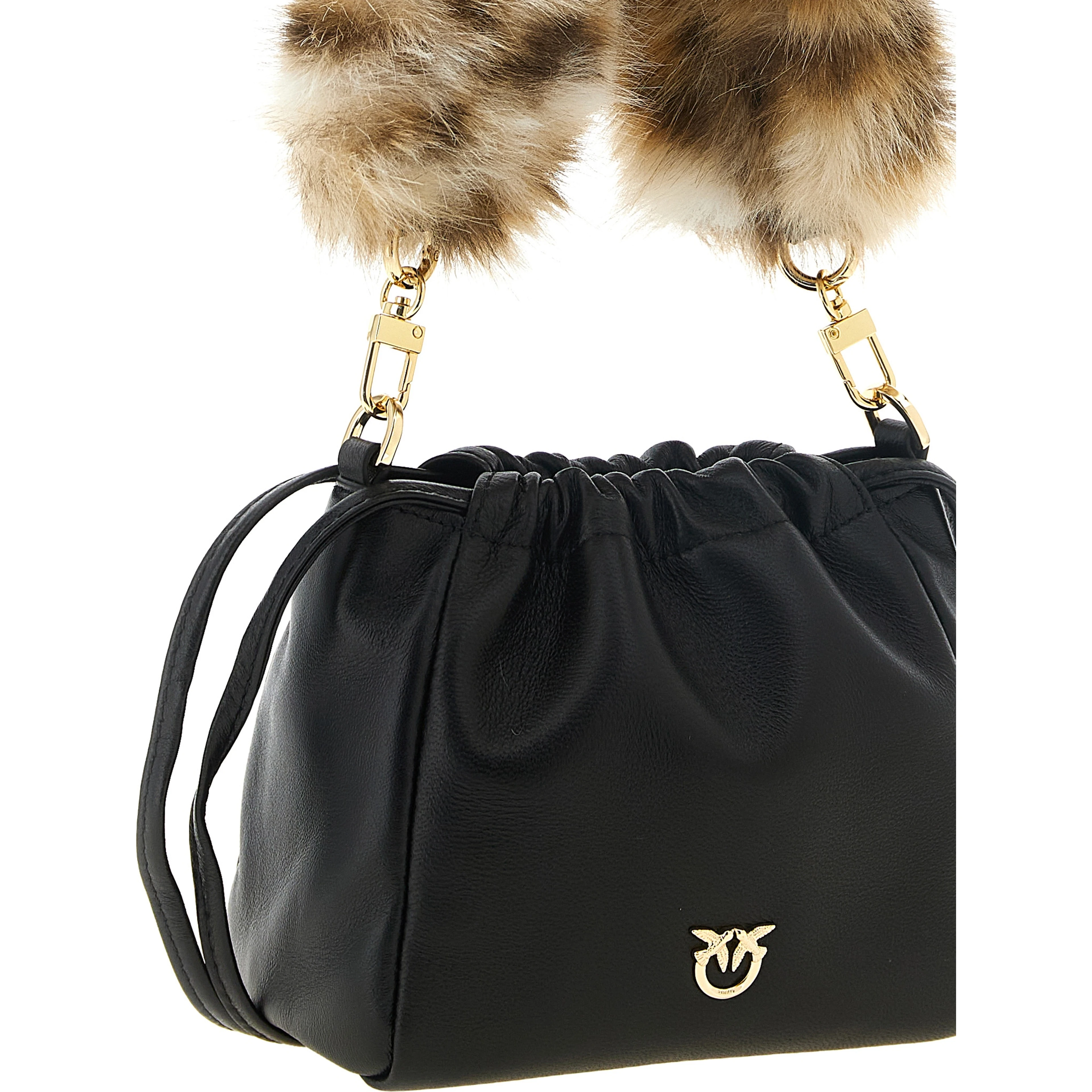 Black Lambskin Shoulder Bag