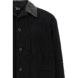 Black Wool Full-Length Jacket