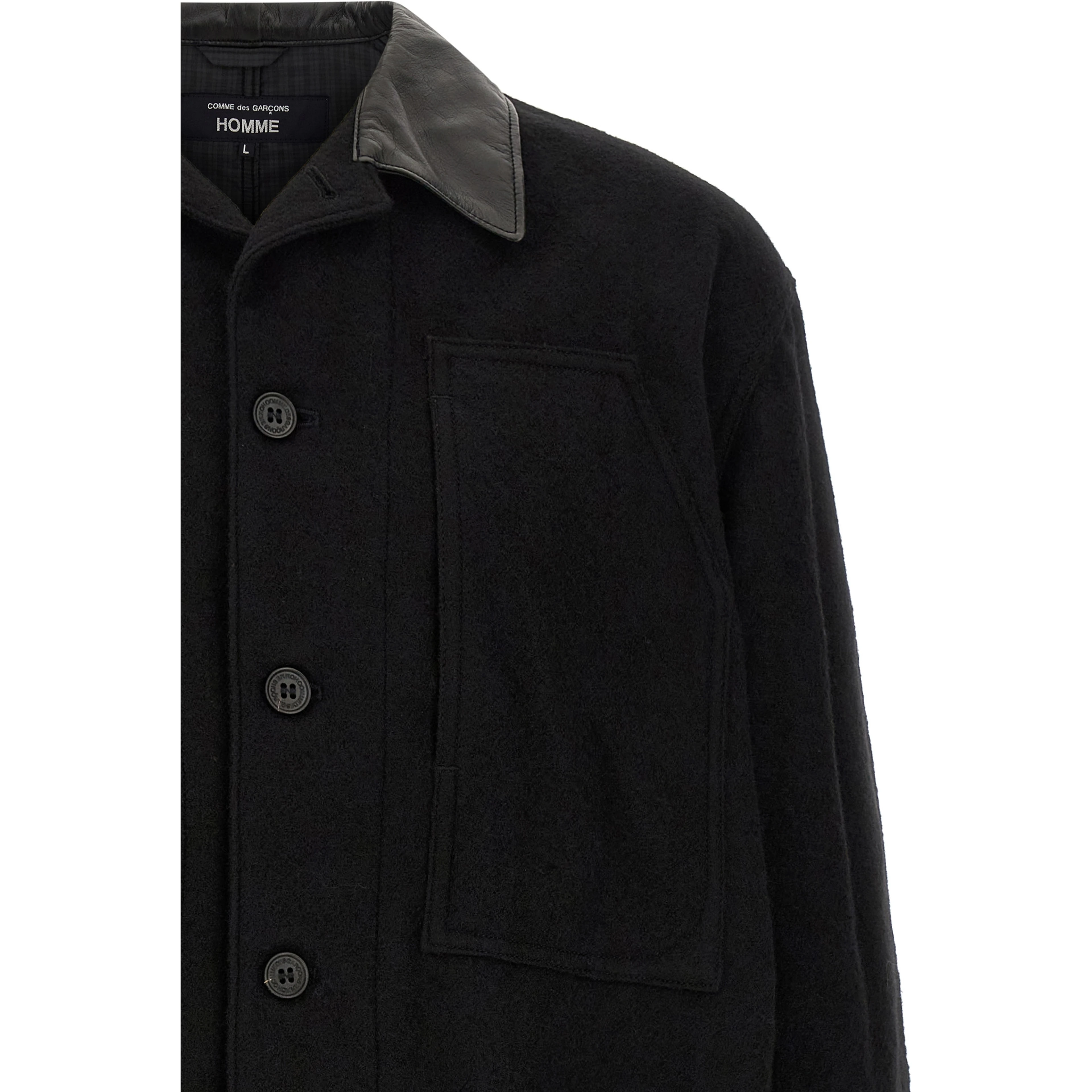 Black Wool Full-Length Jacket