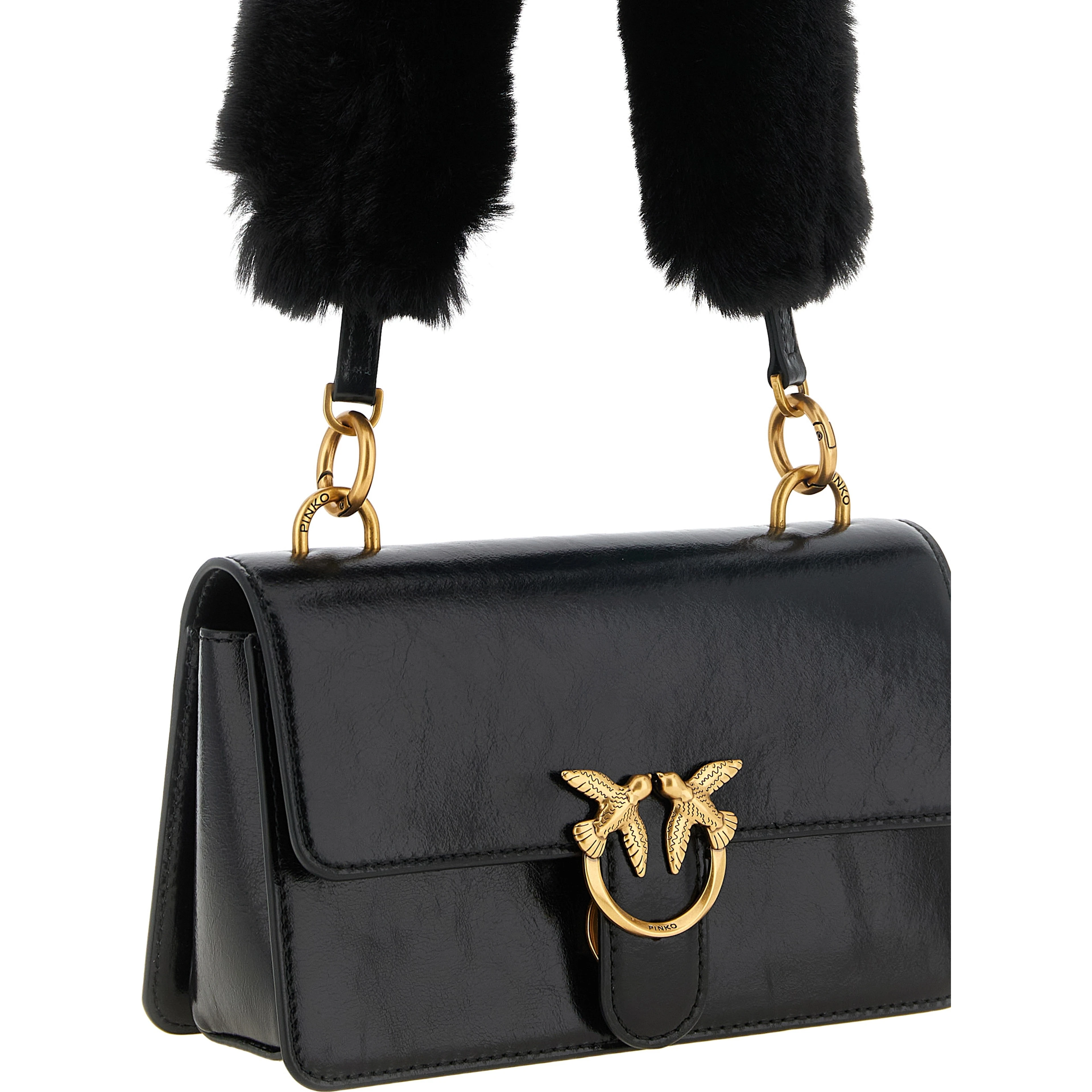 Black Calfskin Shoulder Bag