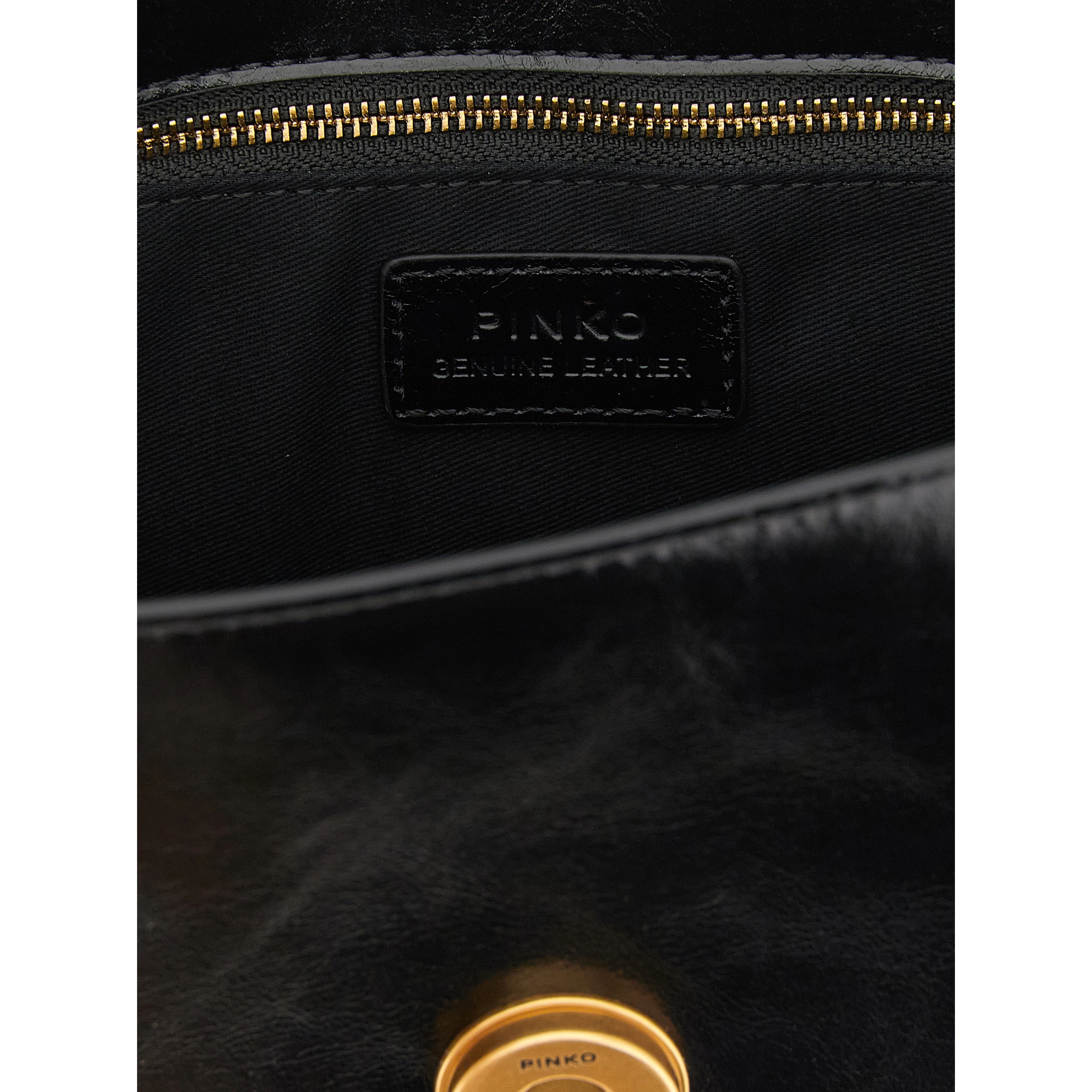 Black Calfskin Shoulder Bag