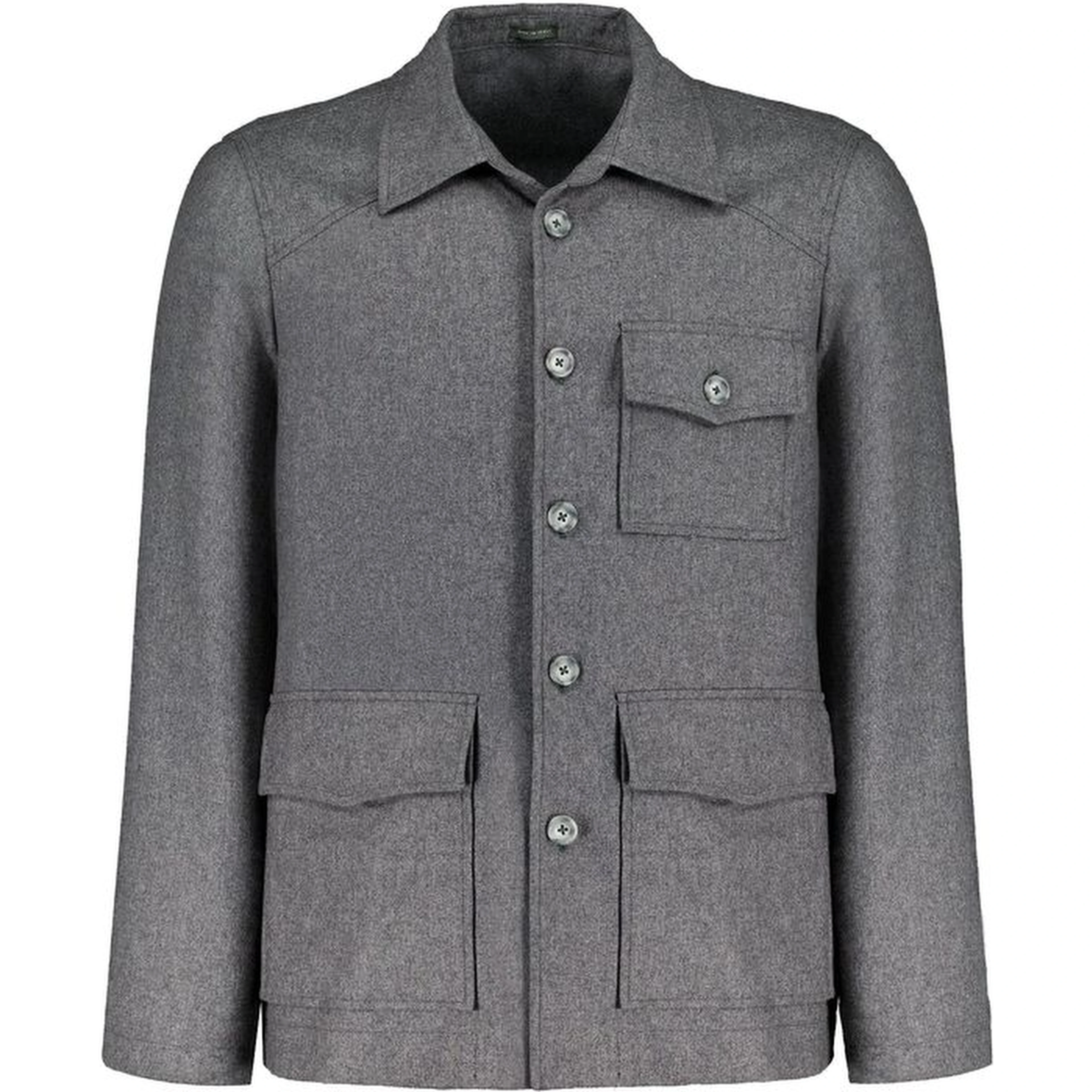 Gray Cashmere Full-Length Jacket
