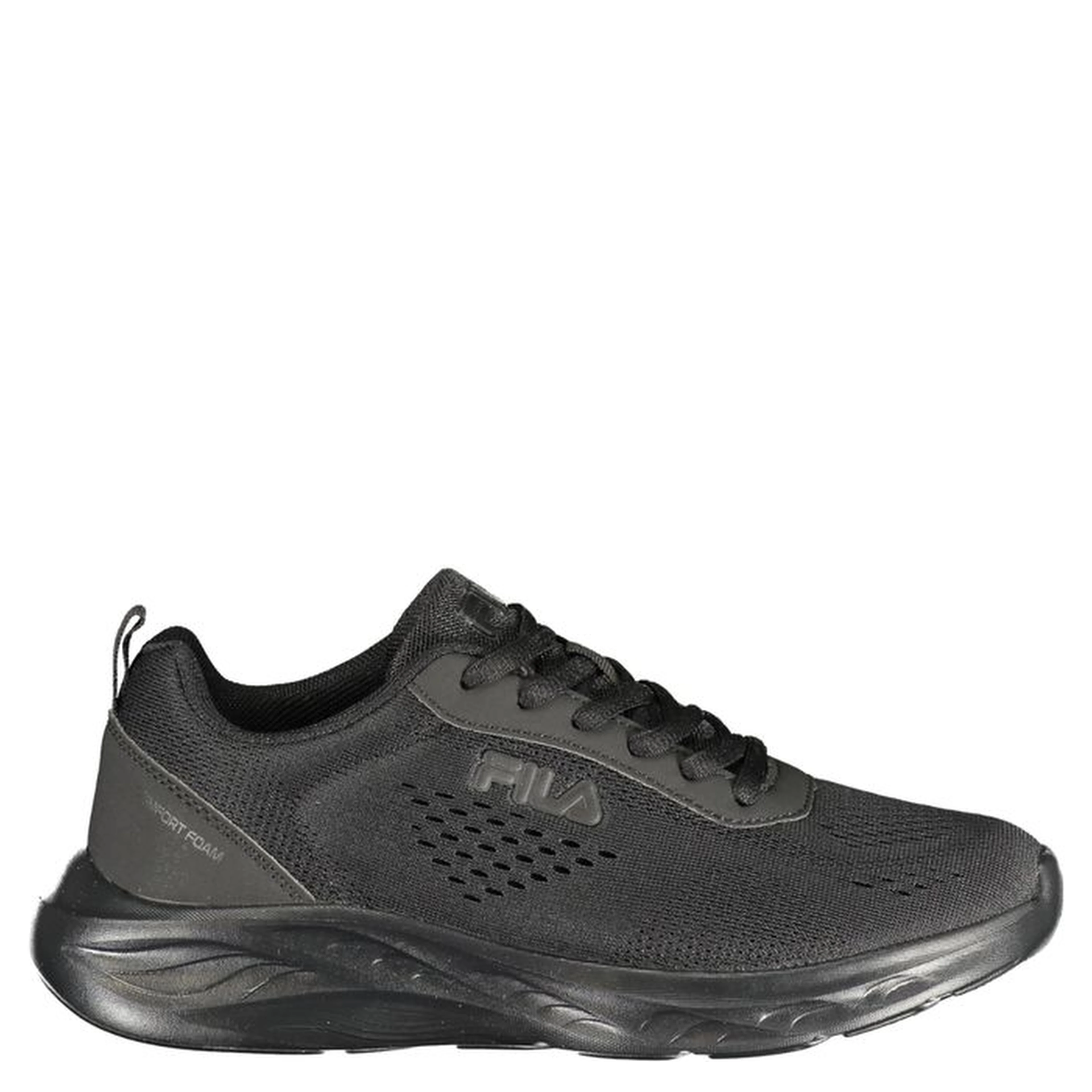 Black Polyester Athletic Sneakers