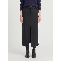 Maybelle black pencil skirt with front slit