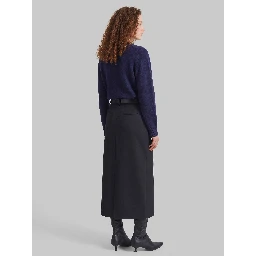 Maybelle black pencil skirt with front slit