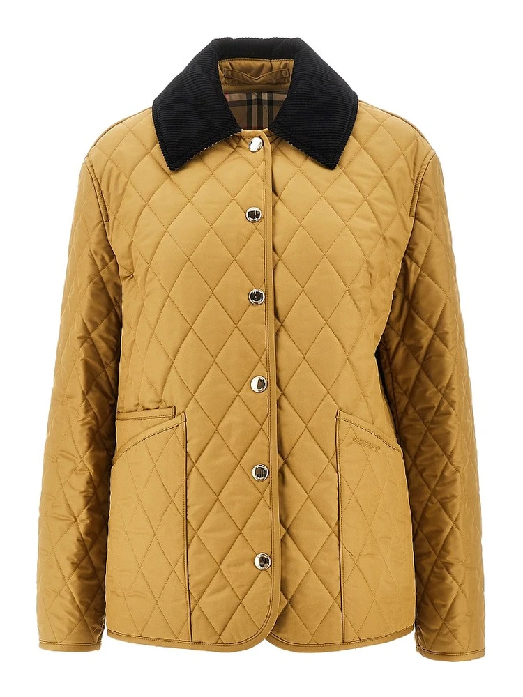 Quilted jacket with logo embroidery