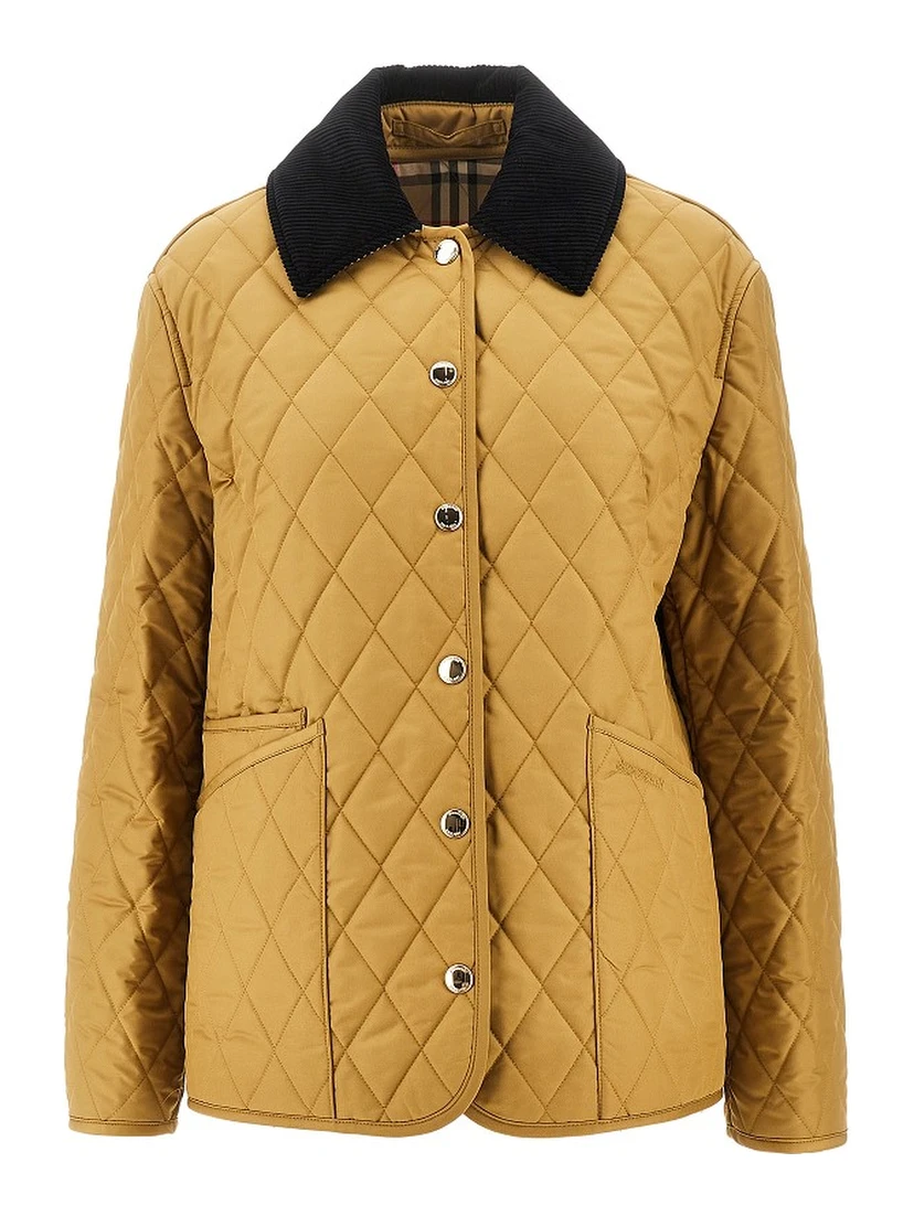 Quilted jacket with logo embroidery
