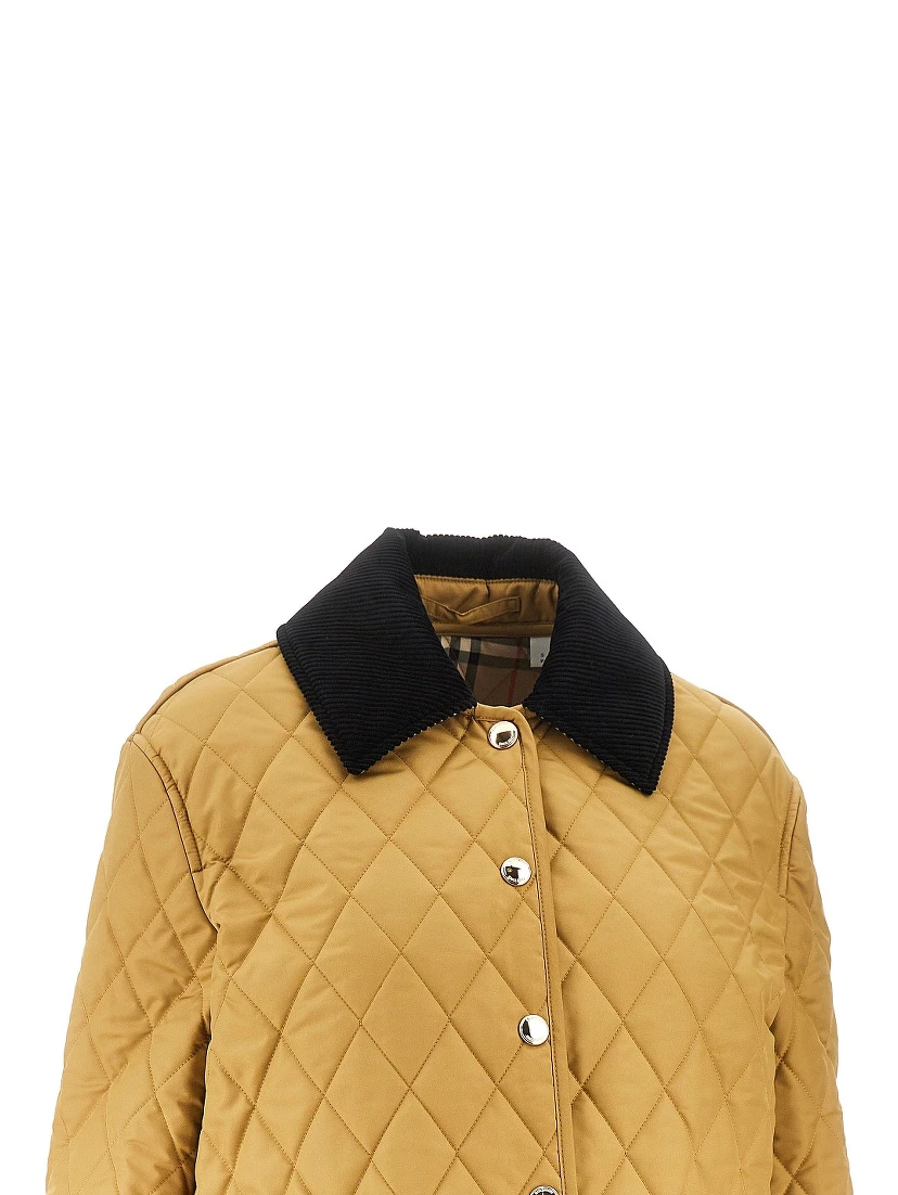 Quilted jacket with logo embroidery