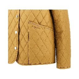Quilted jacket with logo embroidery
