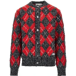 Argyle wool cardigan