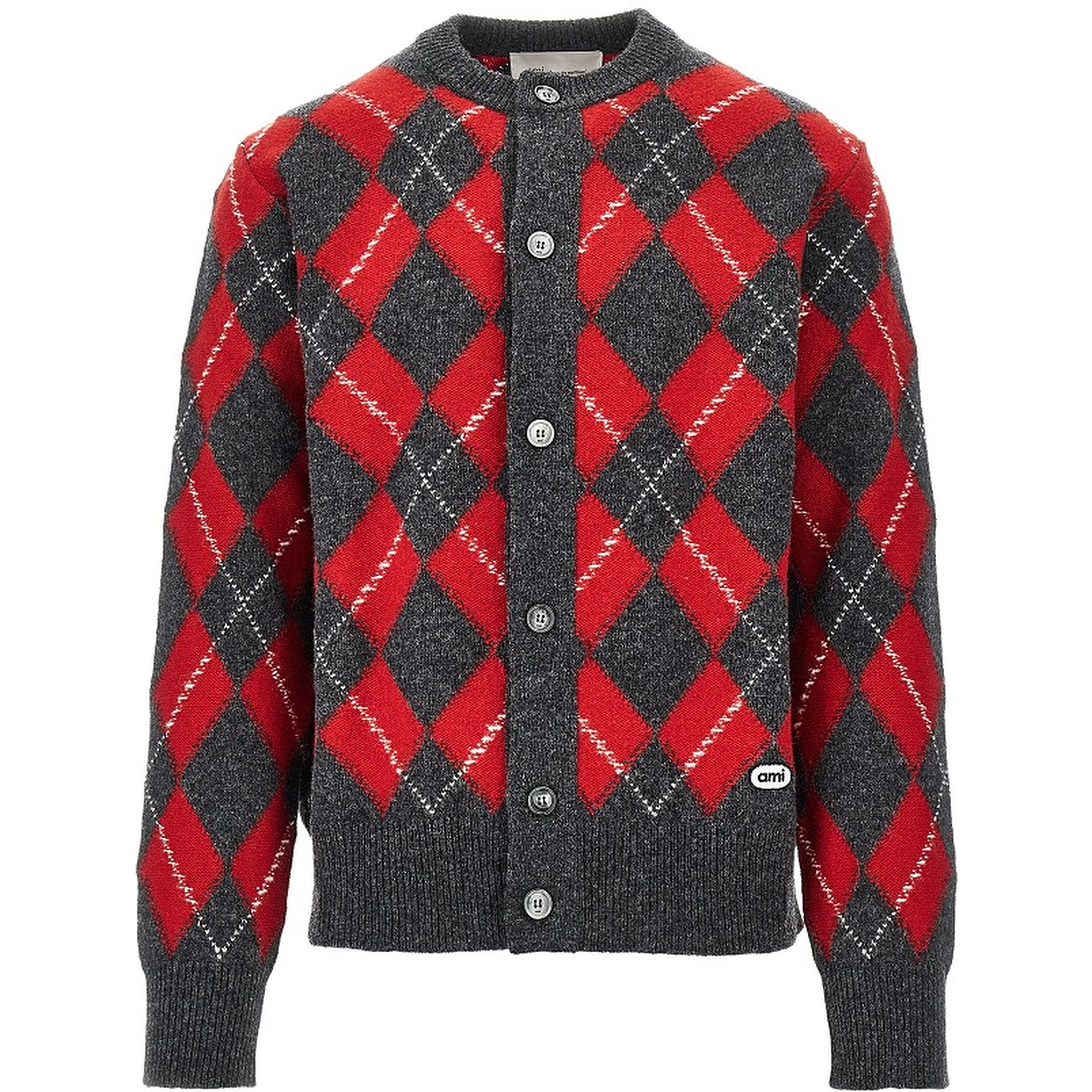 Argyle wool cardigan