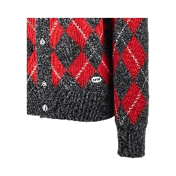 Argyle wool cardigan