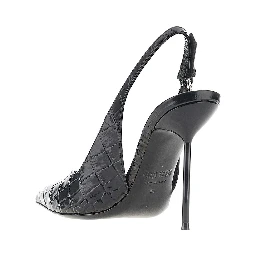 Croco-embossed leather 'Lidia' slingback pump