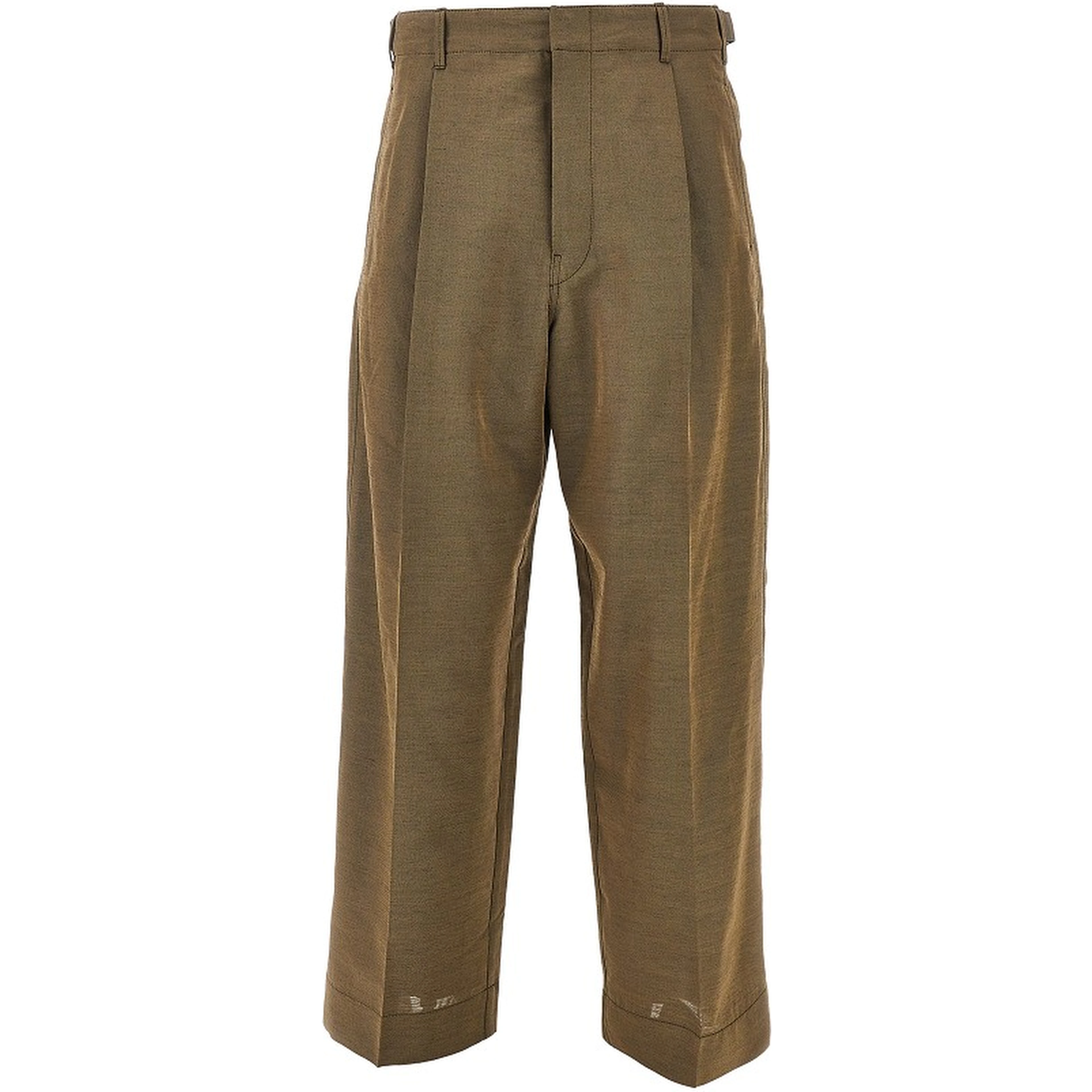 Wool and mohair tailored pants with pleat