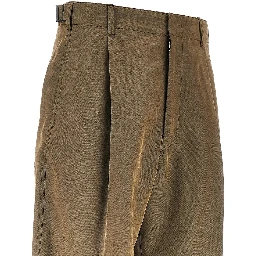 Wool and mohair tailored pants with pleat
