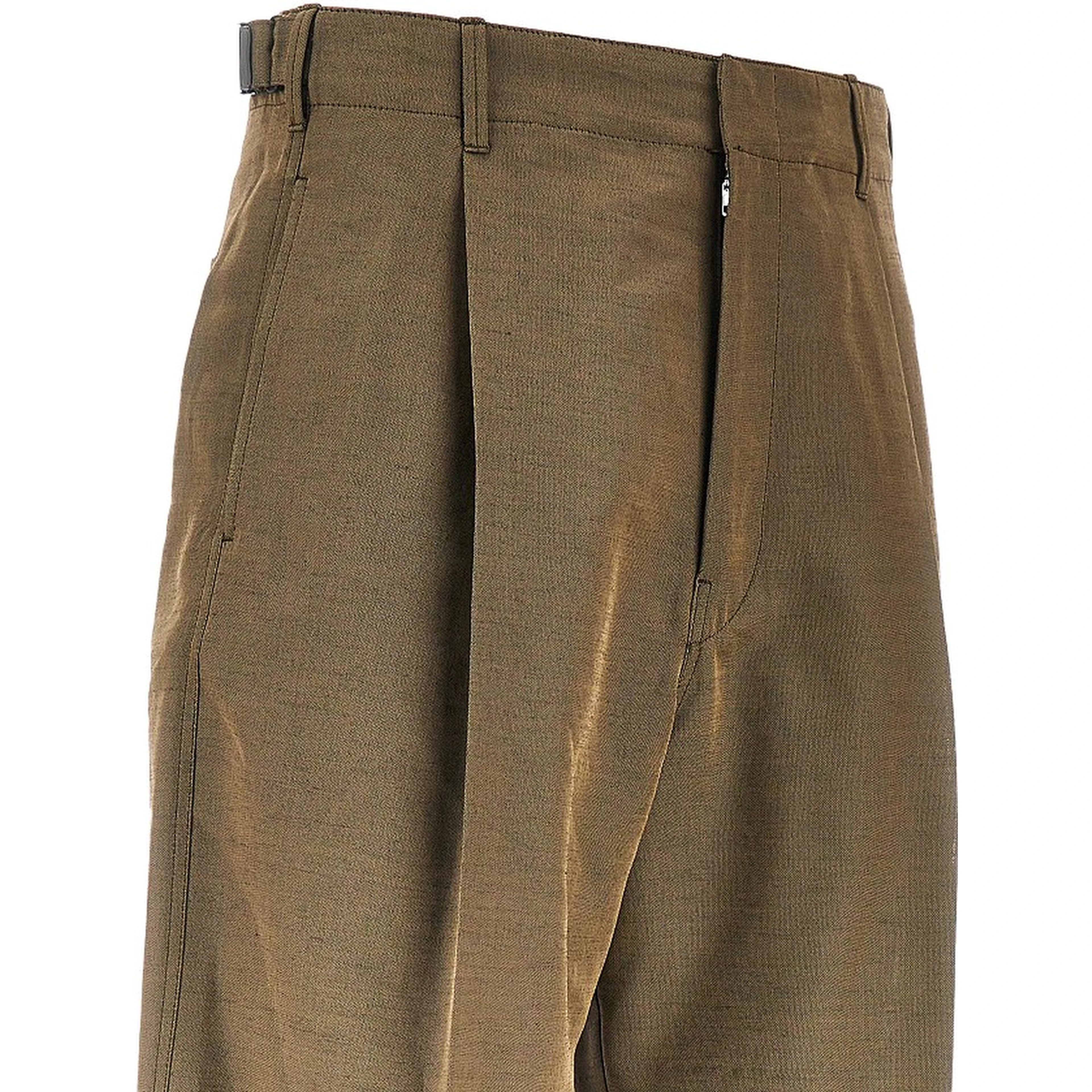 Wool and mohair tailored pants with pleat