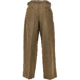 Wool and mohair tailored pants with pleat