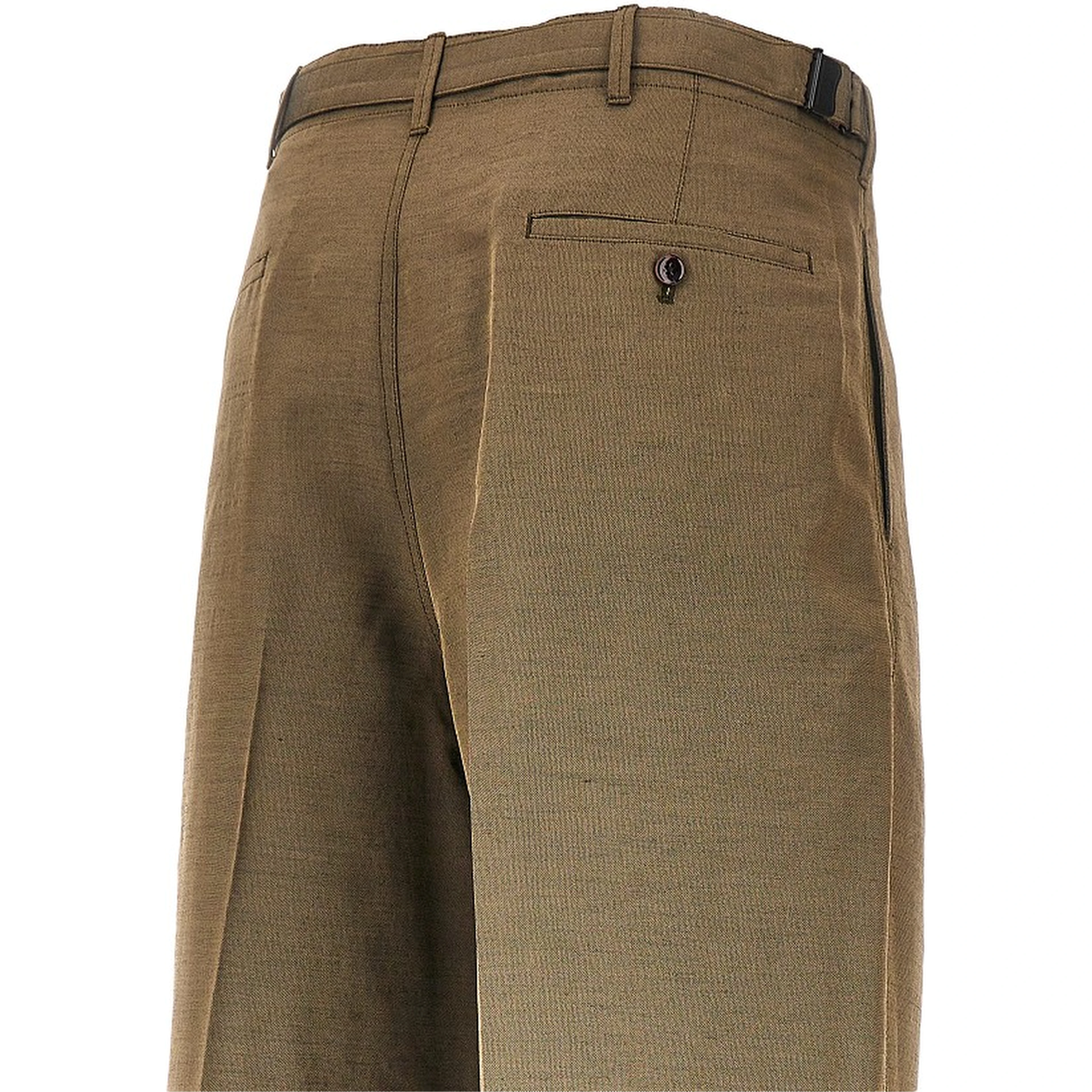 Wool and mohair tailored pants with pleat