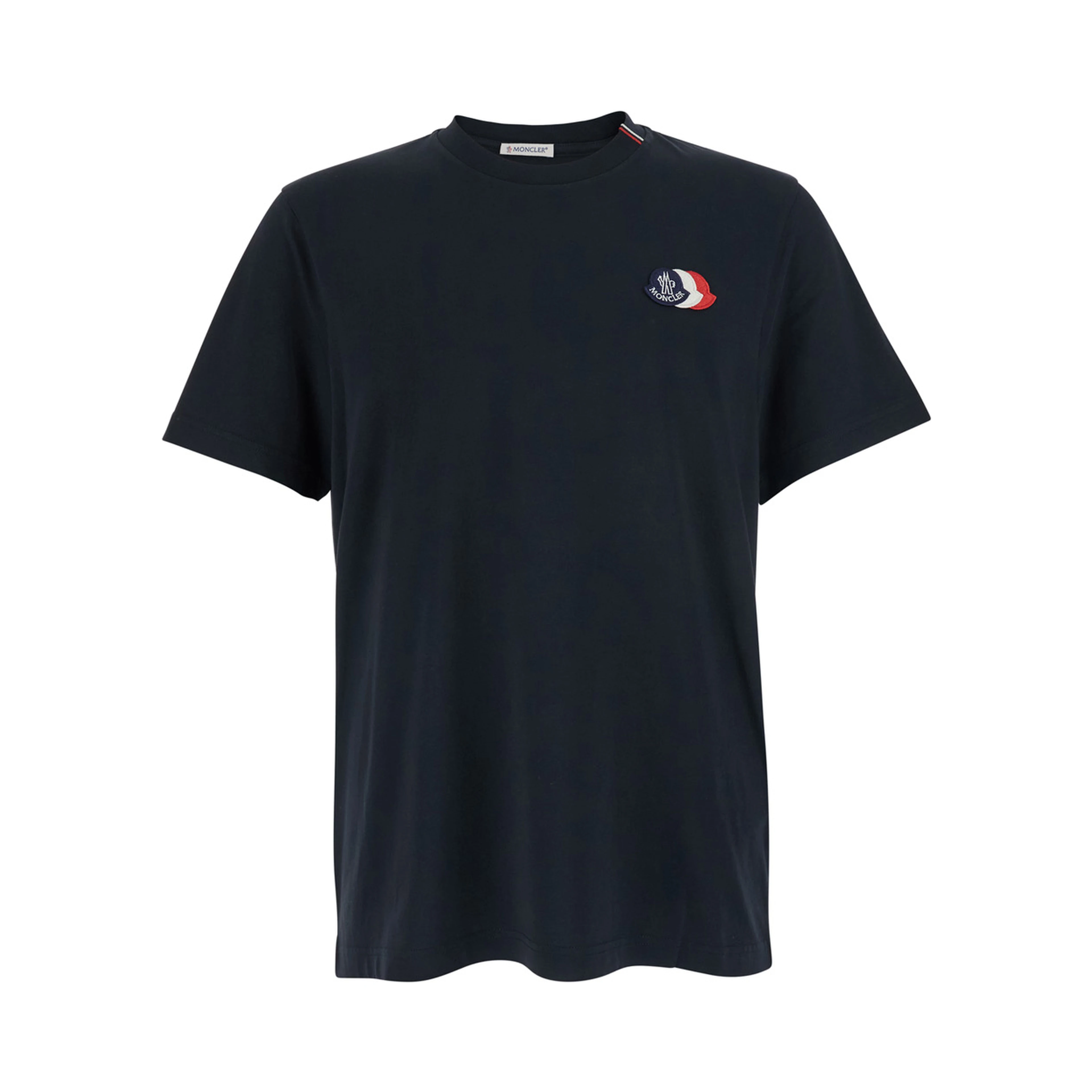 Blue T-Shirt with Logo Print on the Front in Cotton for Men