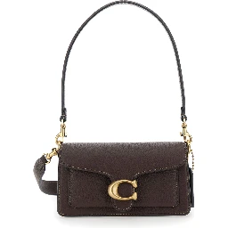 Crossbody bag Tabby 20 with Removable Handle and Logo Plate on Front in Brown Leather for Women