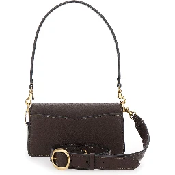 Crossbody bag Tabby 20 with Removable Handle and Logo Plate on Front in Brown Leather for Women