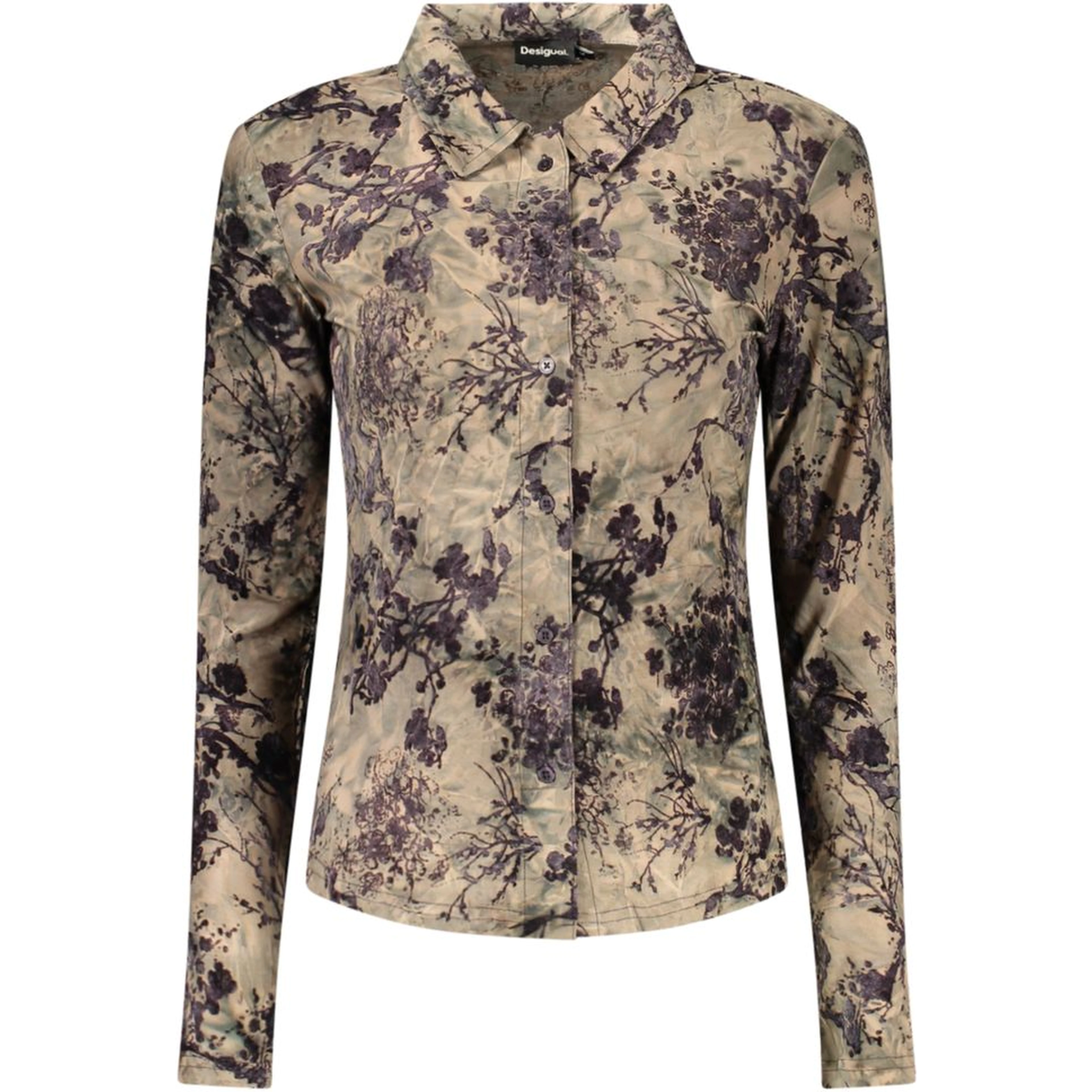 Brown Polyester Women's Shirt