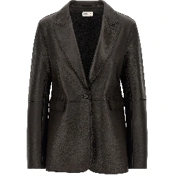 Black Lamb Leather Blazer