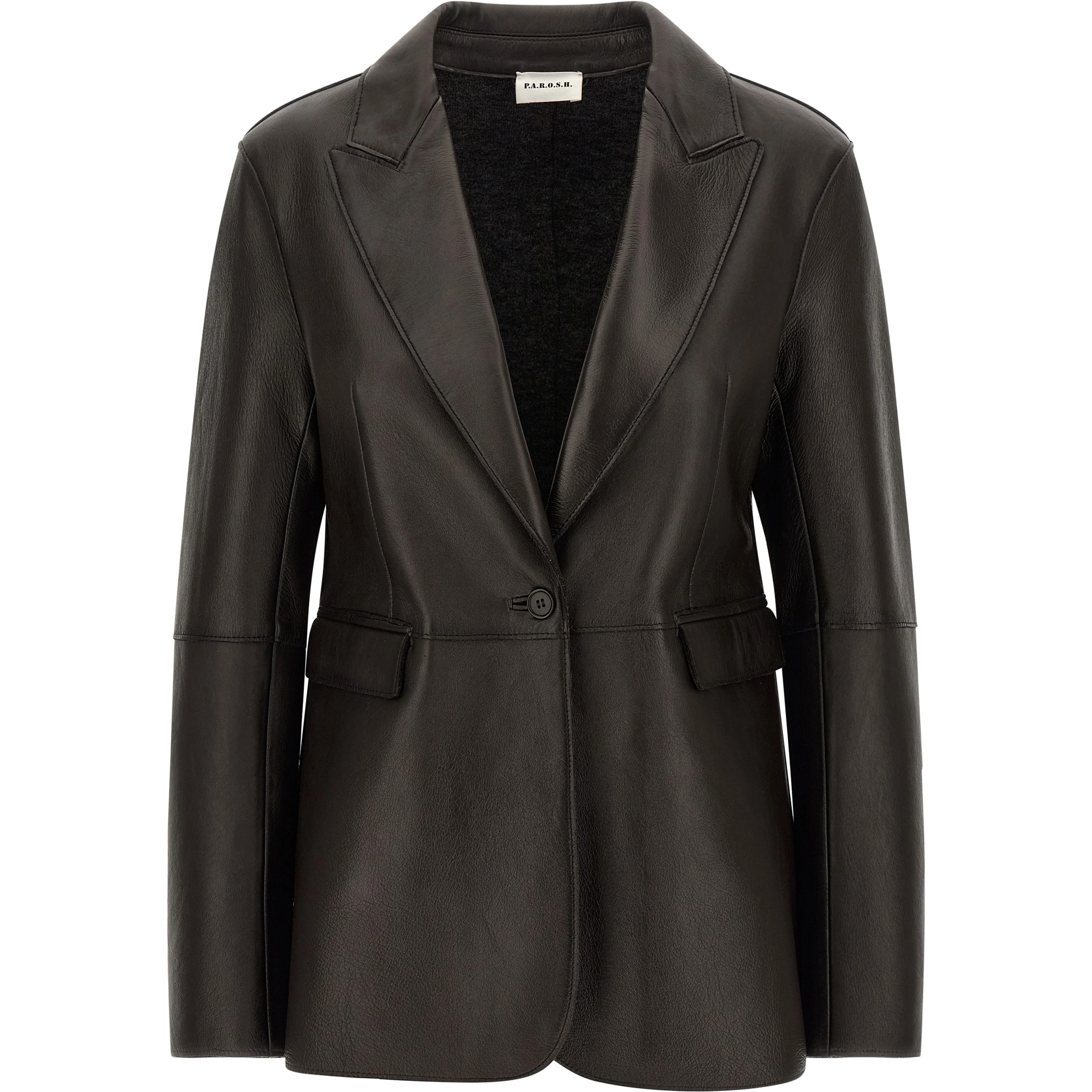 Black Lamb Leather Blazer