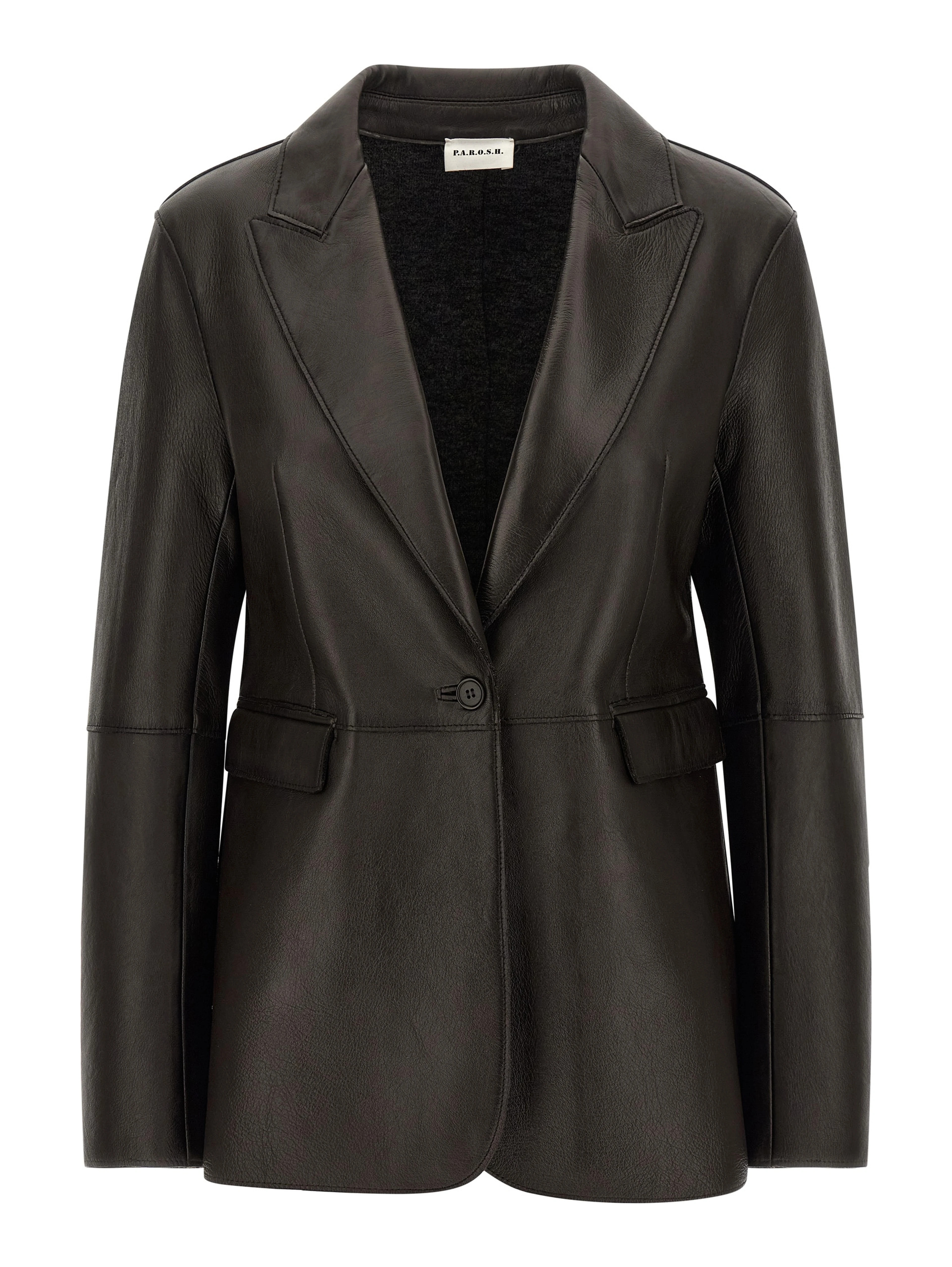 Black Lamb Leather Blazer