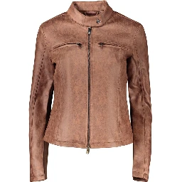 Brown Polyester Womens Jacket