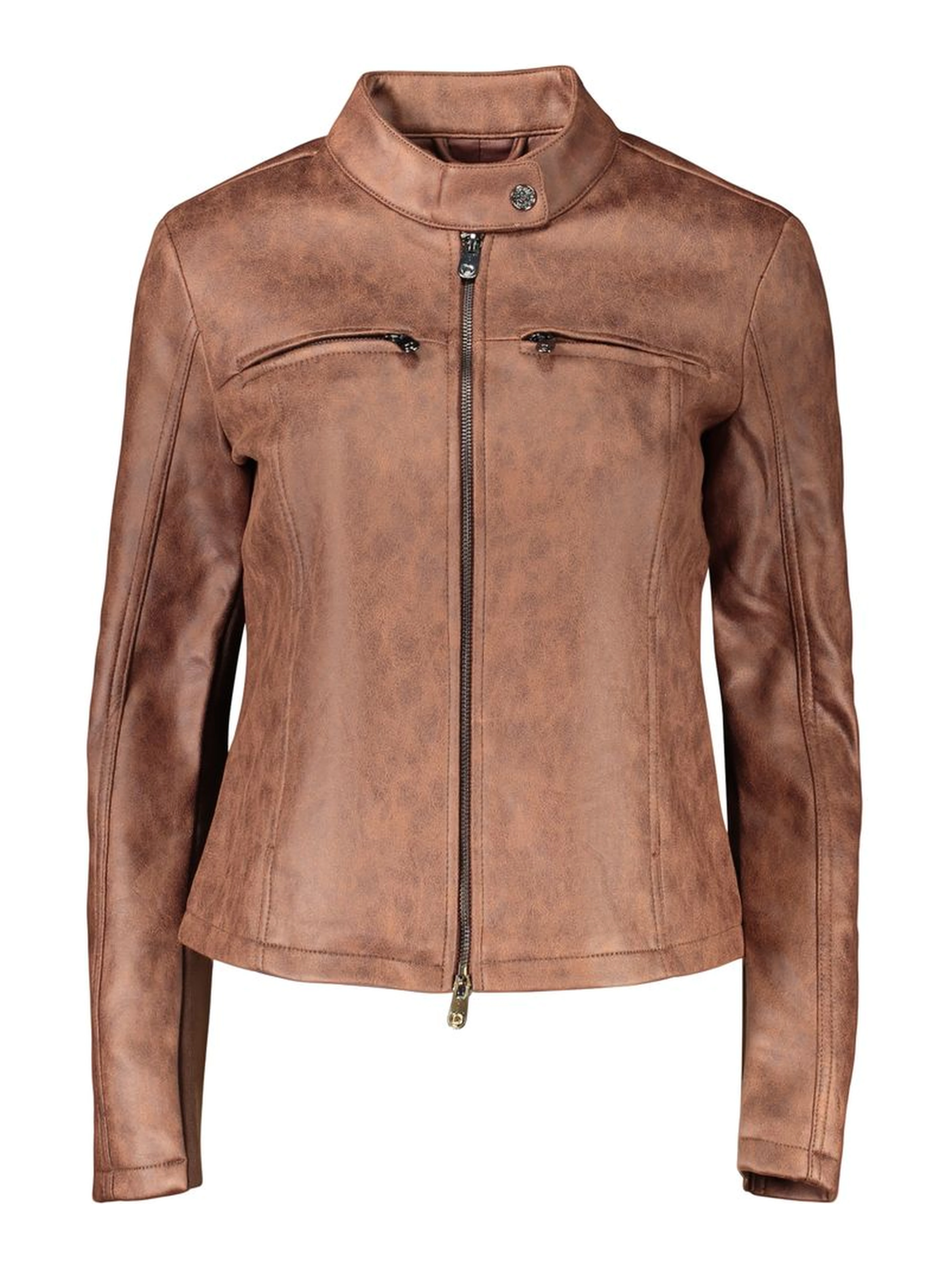 Brown Polyester Womens Jacket
