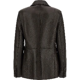 Black Lamb Leather Blazer