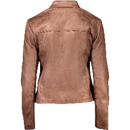 Brown Polyester Womens Jacket
