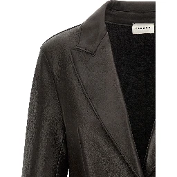Black Lamb Leather Blazer