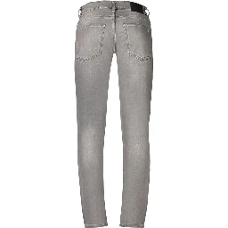 Grey Cotton Men's Jeans