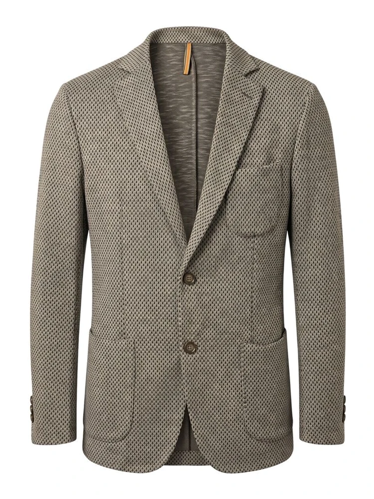Beige Cotton Men Jacket