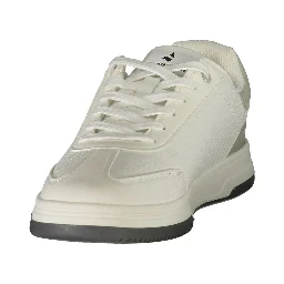 White Polyester Men's Sneaker