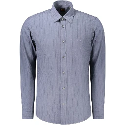 Blue Cotton Mens Shirt