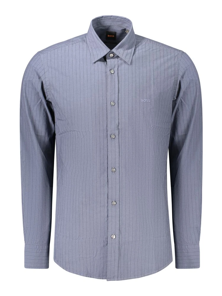 Blue Cotton Mens Shirt