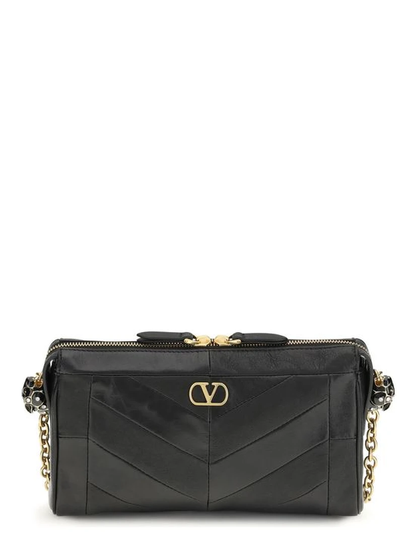 Black Napa Leather / Calf Bos Taurus Shoulder Bag