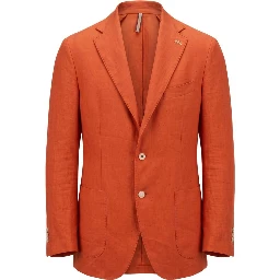 Orange Linen Men Jacket