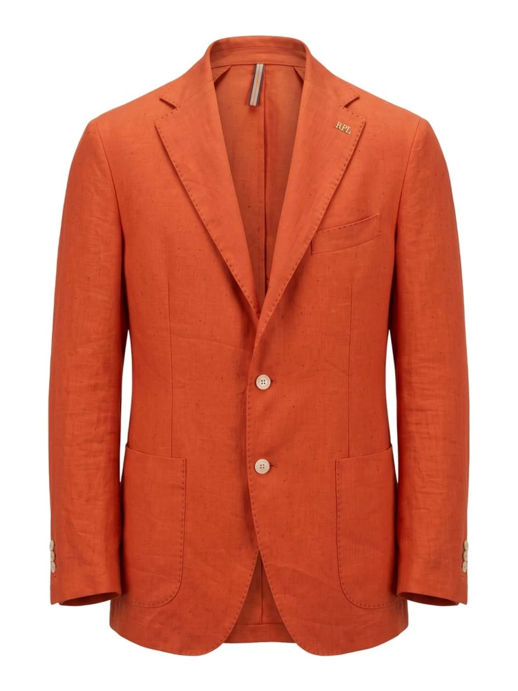 Orange Linen Men Jacket