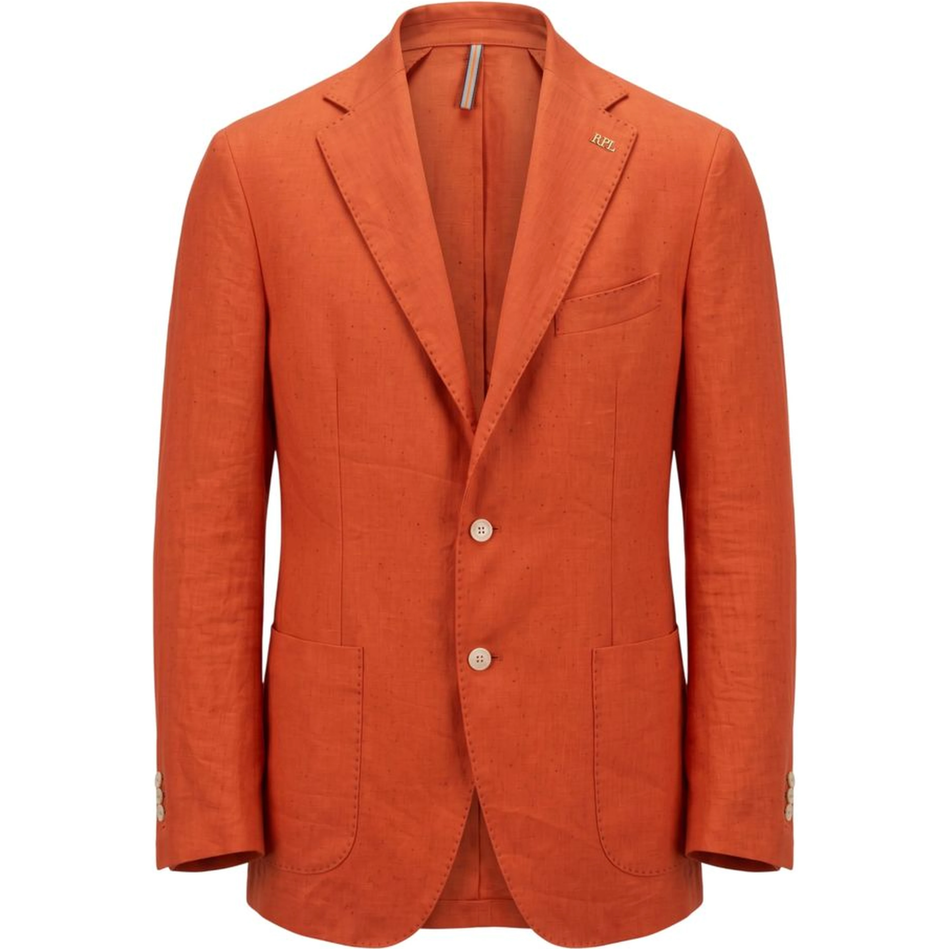 Orange Linen Men Jacket