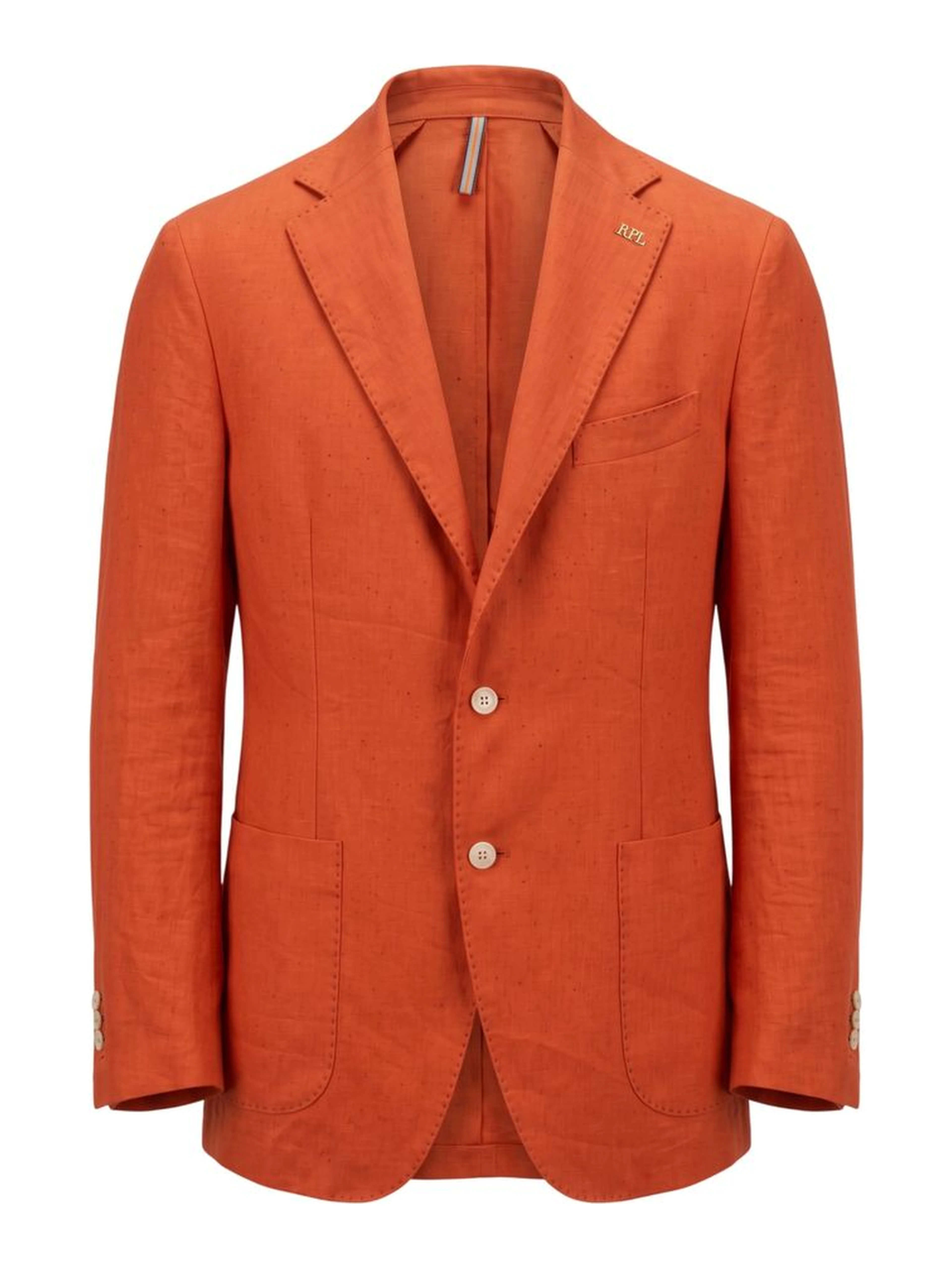 Orange Linen Men Jacket