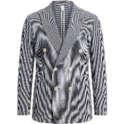 Blue Cotton Men Jacket