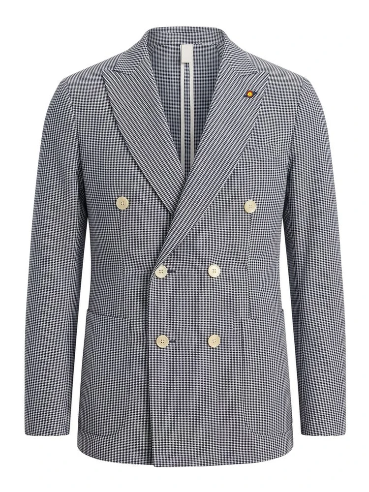 Blue Cotton Men Jacket